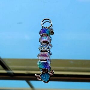 Chic Blue and Purple Charm Keychain